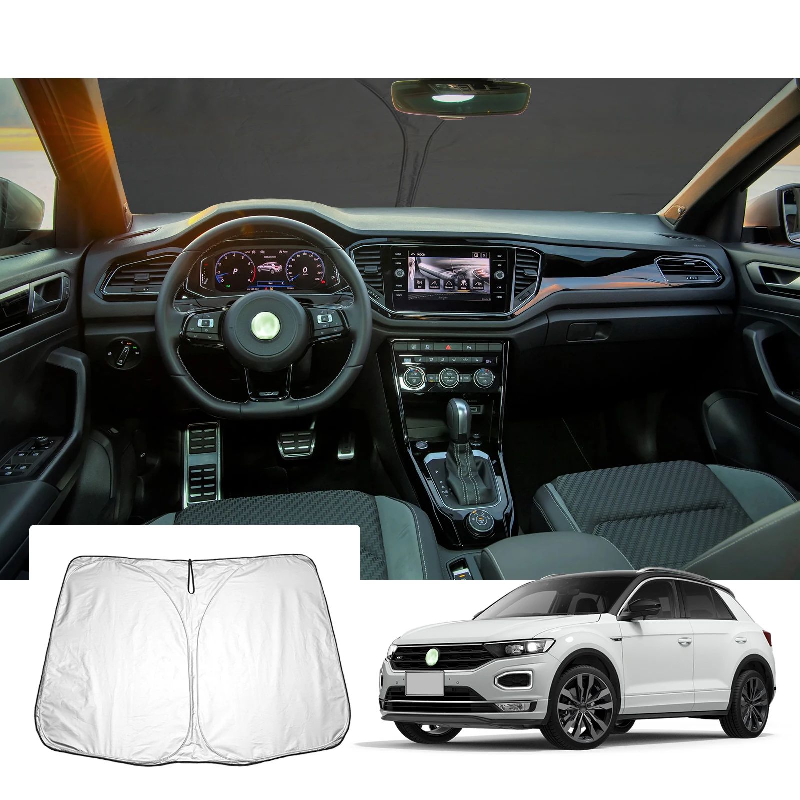 Солнцезащитный козырек на лобовое стекло автомобиля для внедорожника T-Roc 2017-2021