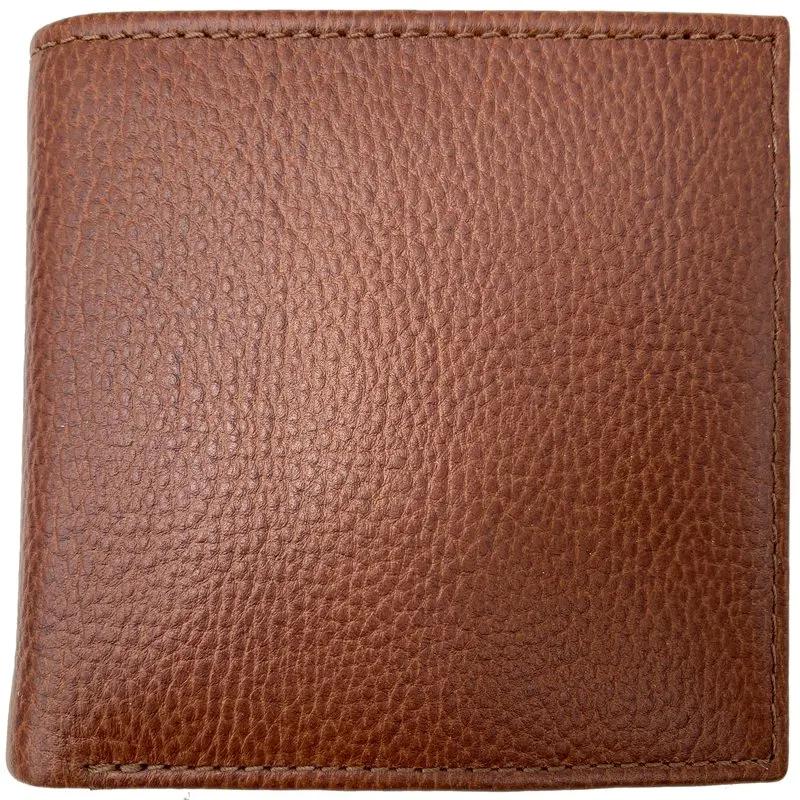 

Men's Milled Genuine Leather Bifold Wallet with Wing Sepia, RFID Protected, Men Ages 16 to 99