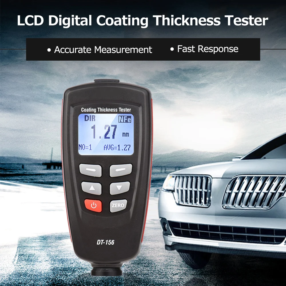 

CEM DT-156 LCD Coating Thickness Tester Fe/NFe Paint Thickness Gauge Meter Car Paint Depth Gauge Tester 0~1800μm