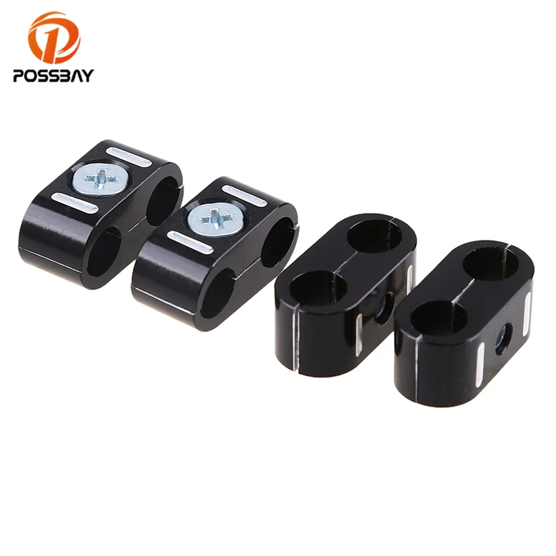 

POSSBAY 4pcs/set Black Motorcycle Throttle Brake Cable Line Clamps Clip fit for Harley-Davidson all models 1984-later