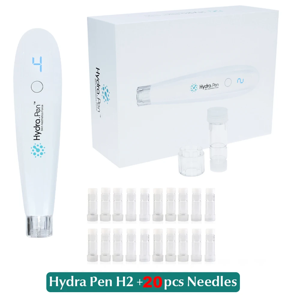 Professional Microneedling Pen Original Hydra Pen H2 Automatic Serum Derma Stamp With 20pcs Needle Cartridge For Miconeedle Care