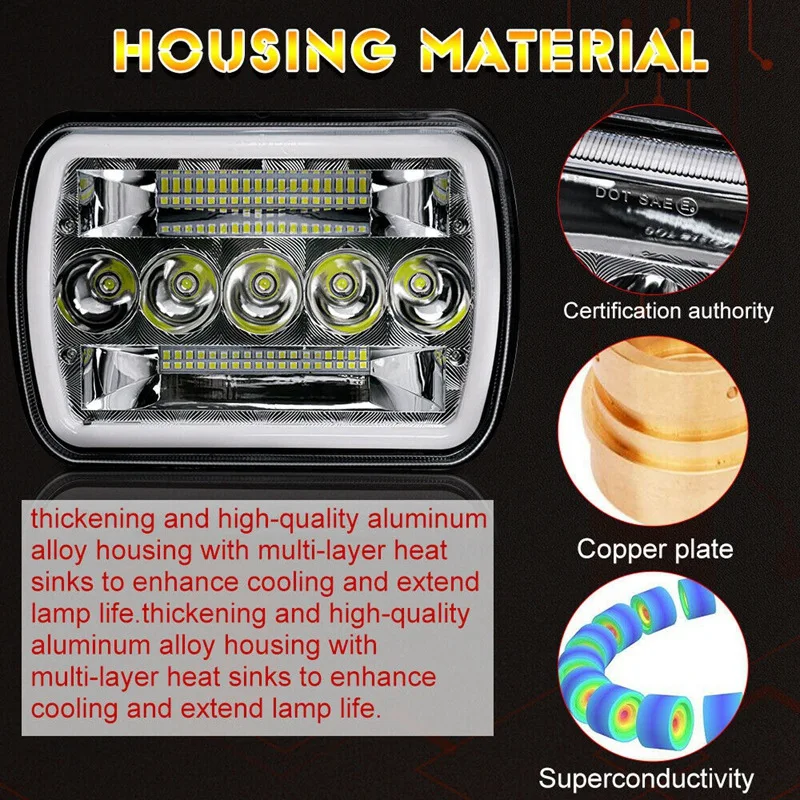 Передние фары дальнего/ближнего света с квадратными фарами ДХО для Chevy Ford