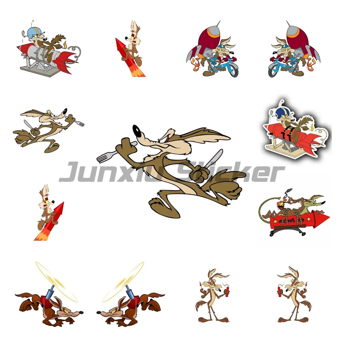 

Cartoon Car Sticker for Wile E Coyote ACME Rocket Vinyl Car Decal Anime Car Styling Waterproof Auto Accessories