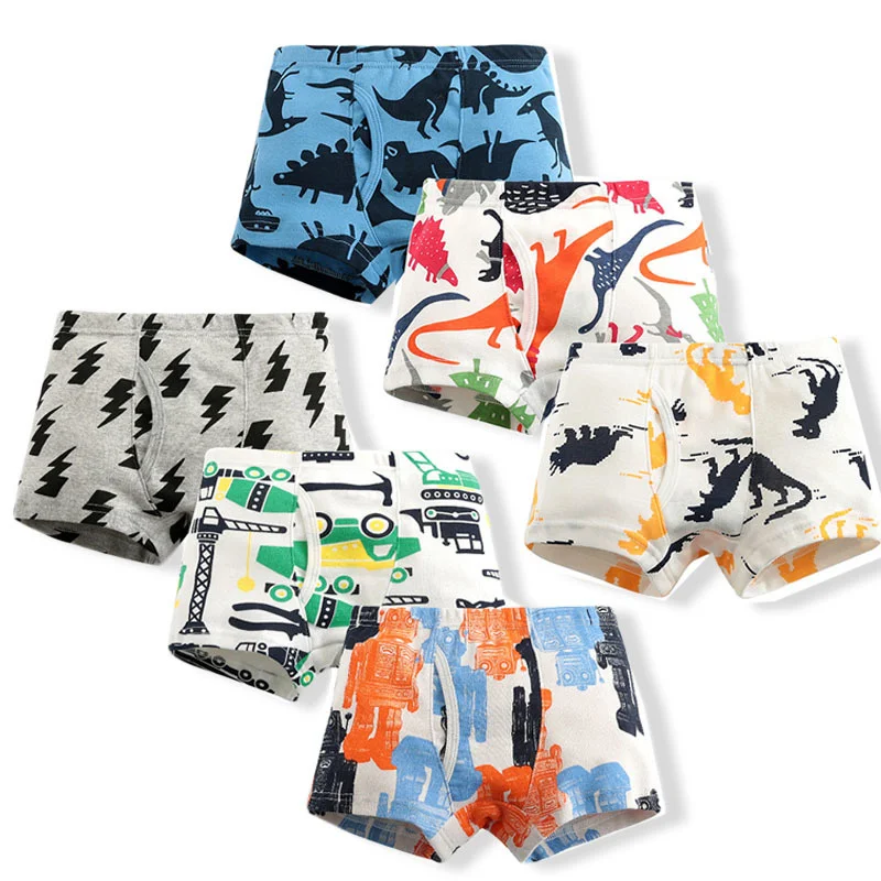 

3 Piece Kids Boys Underwear Cartoon Children's Shorts Panties For Baby Boy Toddler Boxers Stripes Teenagers Cotton Underpants