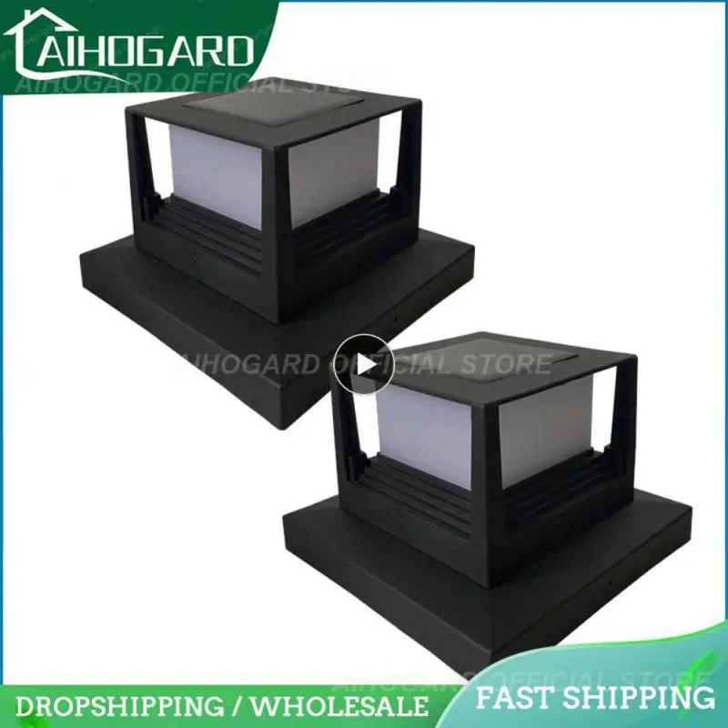 Fence Lamp Solar Panel Pipe Garden Street Landscape Lamp Light Square Fence Solar Pillar Post Cap Led Light New Solar Powered