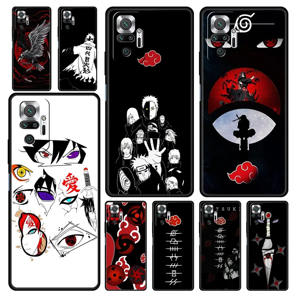 

Naruto Akatsuki Logo Uchiha Phone Case For Xiaomi Redmi Note 11 10 Pro 9S 11S 9 8 7 8T 9C 9A 8A 10s K40 k50 Gaming 9T Cover