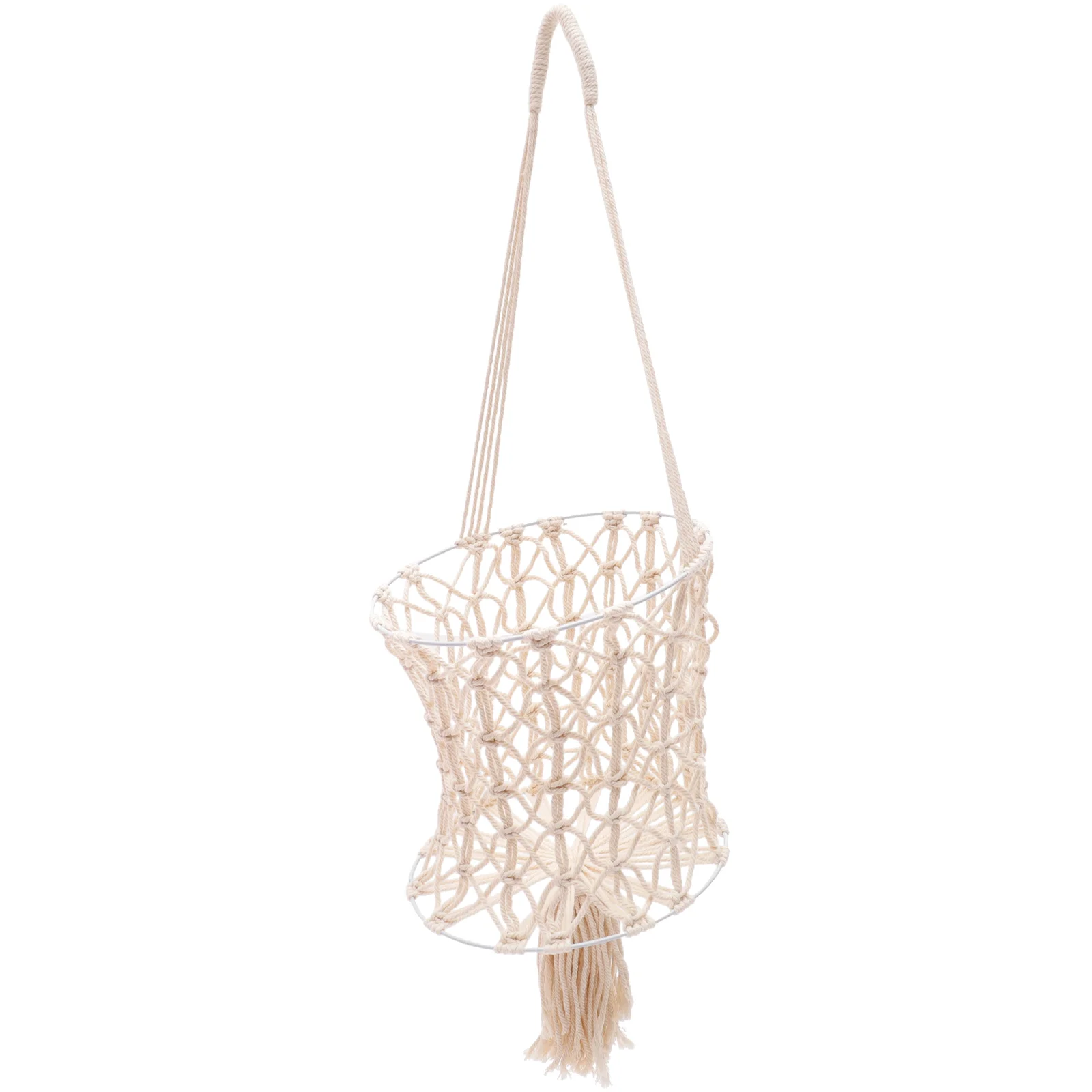 

Basket Hanging Fruit Wall Macrame Kitchen Onion Storage Vegetable Produce Decorative Baskets Organizer Planter Hand Cotton Rope