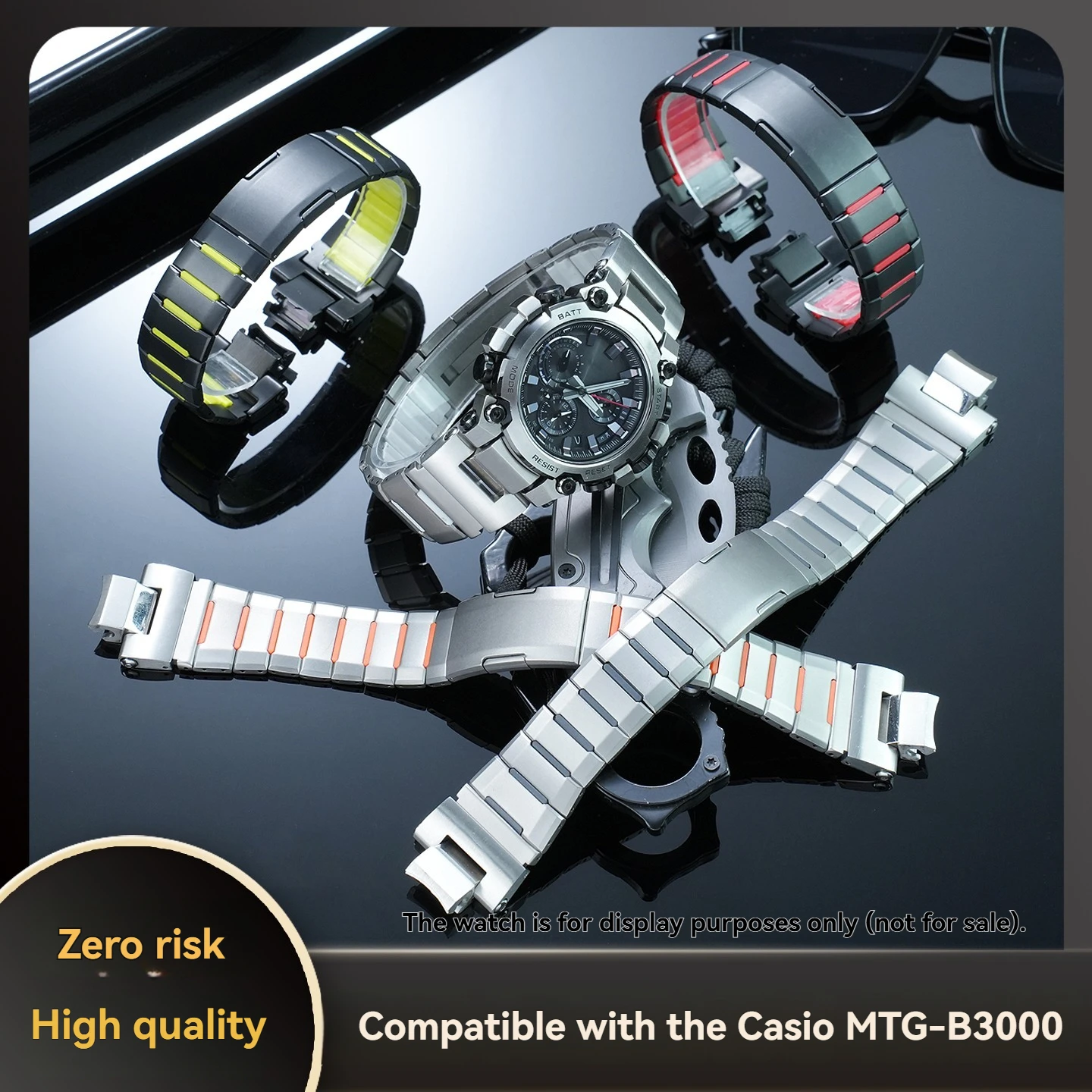 Фото Подходит для Casio G-SHOCK MTG-B3000, быстросъемный стальной ремень, аксессуары для ремешков для часов из нержавеющей стали, мужские аксессуары. №2