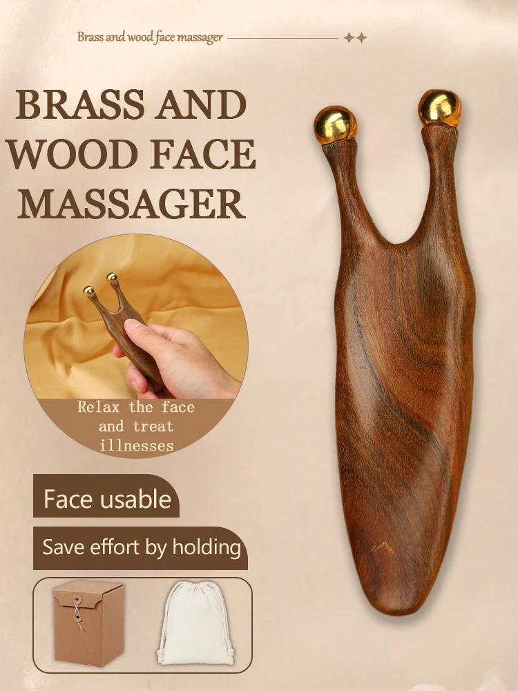 Массажер для носа и лица инструмент из меридиана медное дерево уход за кожей