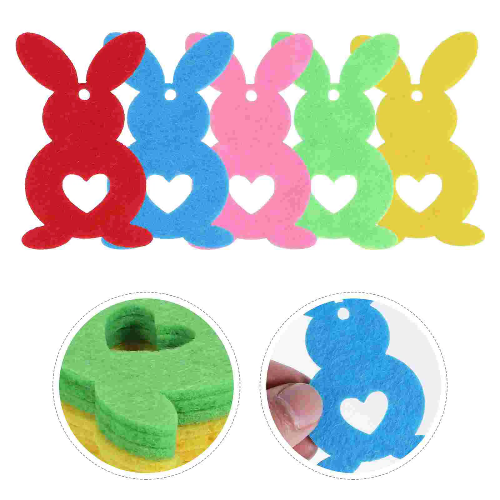 

20 Felt Rabbit Bunny Craft Ornaments Garland DIY Pendants for Shower Nursery Wall Hanging 8cm
