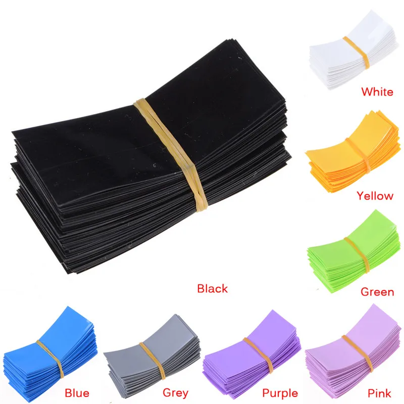 

100 PCS Li-ion PVC Heat Shrink Tubing 18650 Battery Wrap Precut Size 72*18.5mm Battery Film Tape Battery Cover
