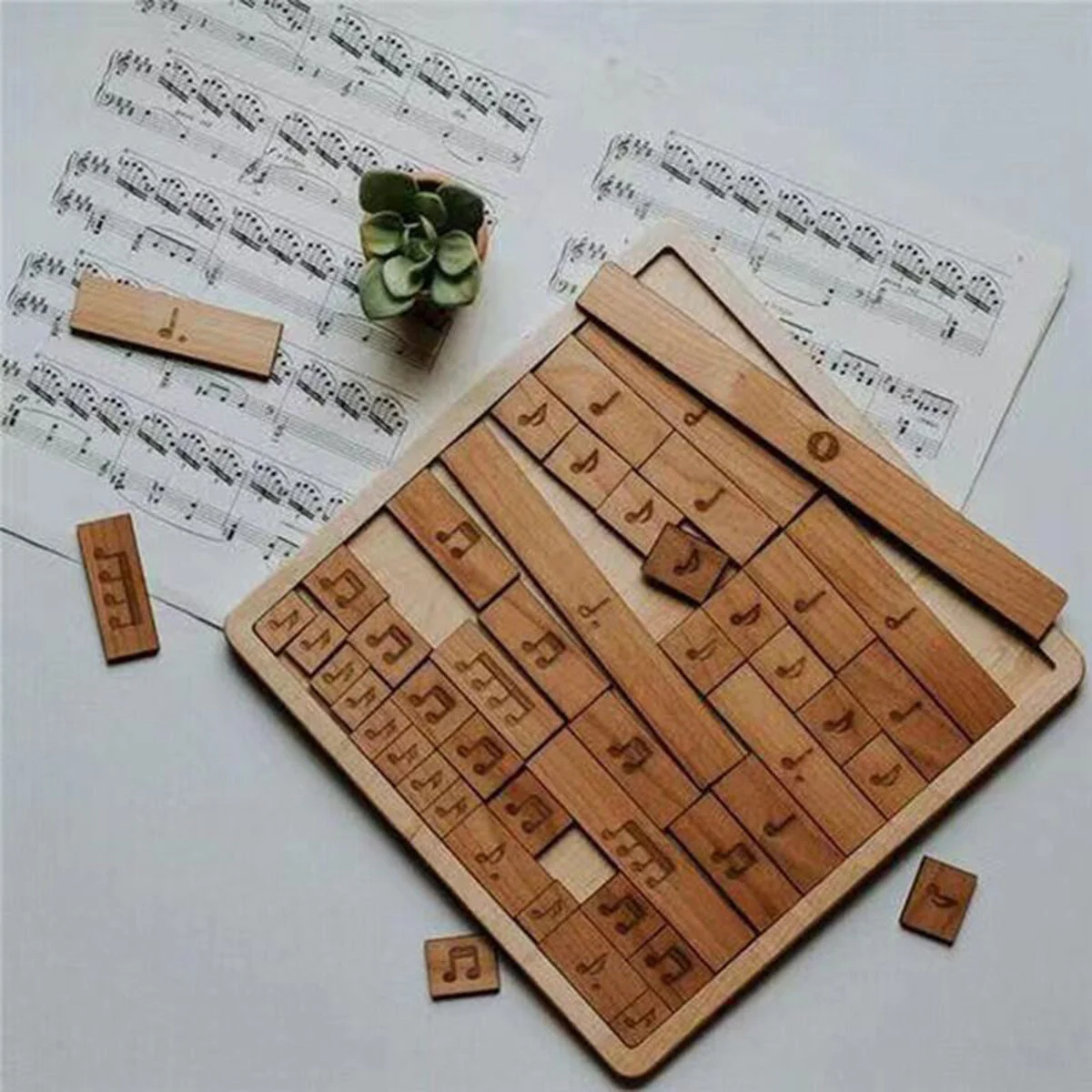 

New Creative Musical notes and rests bars Wooden Musical Puzzles Fun Toys