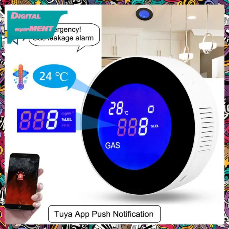 

Беспроводной датчик утечки газа Tuya, Wi-Fi детектор горючих газов в режиме реального времени, с управлением через приложение