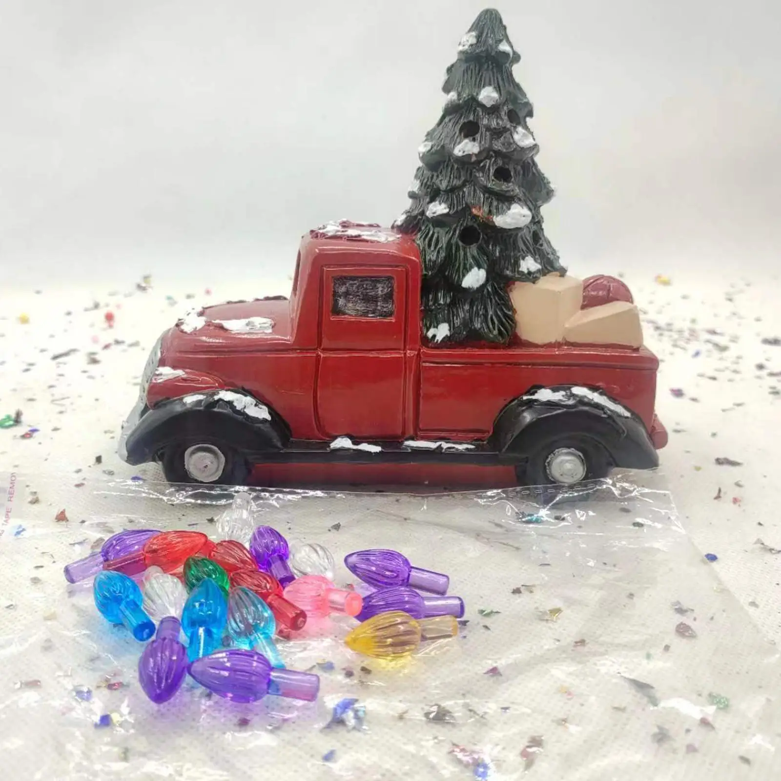 

Resin Car Resin Decoration Crafts Car Christmas Tree Decoration Farmhouse Red Truck Wood Truck Crafts For Home Tree Decorat J7o9