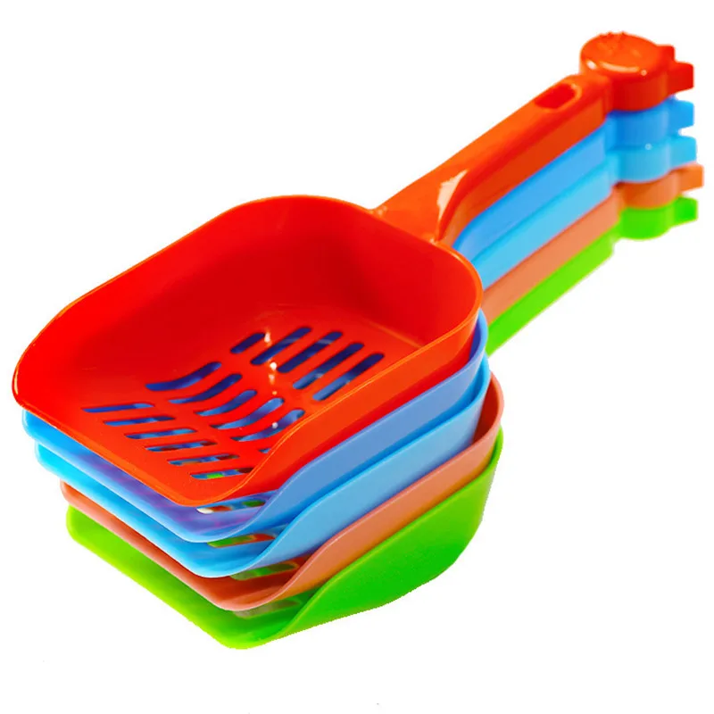 

Cat Litter Scoop Plastic Long Handle Deep Shovel Slot Smooth Non-Sticky Surface Frosted Back Comfortable,Easy Useful Effective
