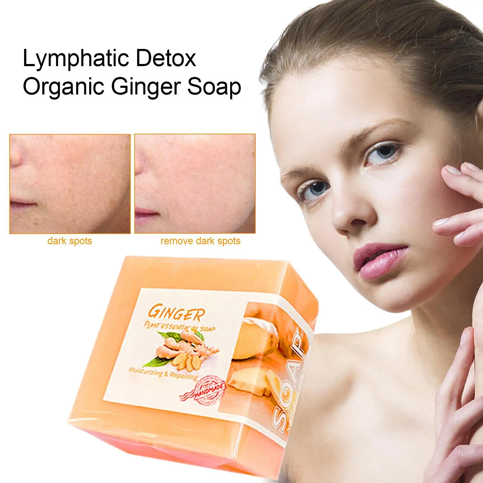 

Lymphatic Drainage Turmeric Soaps for Swelling Firming Unclog Pores Fat Disposal Detox Slim Ginger Soap Slim Anti Swelling Soap