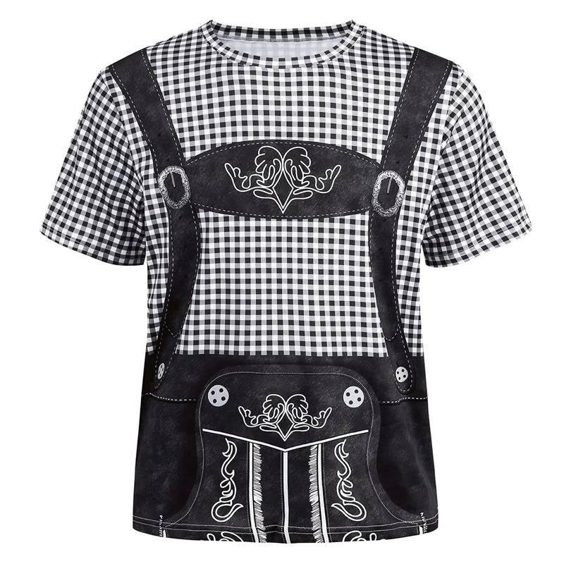 Oktoberfest Beer Bavarian 3D Printed T-Shirt Germany Lederhosen Graphic T Shirts Mens Casual Streetwear Oversized Tees Tops