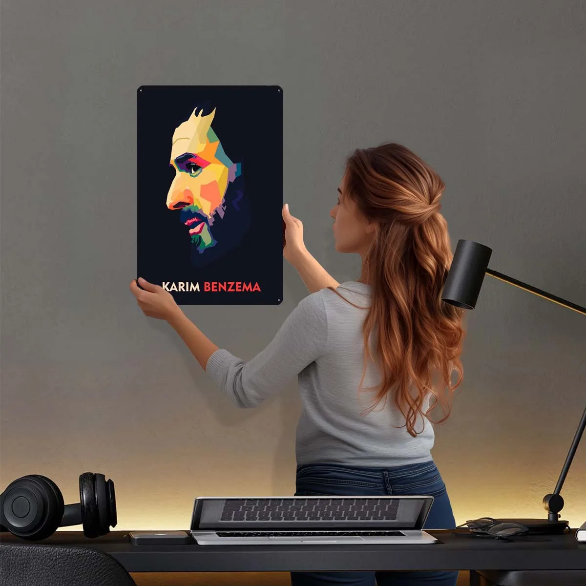 Karim Benzema Wpap Поп-арт Спортивный металлический плакат Вещи для декора комнаты