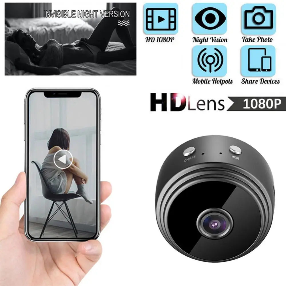

New Tuya A9 Mini Camera Wireless IP Network Monitor Security IR Camera HD 1080P Home Security P2P Camera WiFi With Memory Card