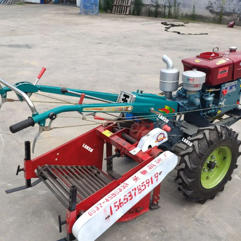 Двухколесный мотоблок с мини-дисковым моторизованным комбайном для картофеля