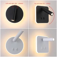 led wall lamps reading 3w strip light back light bedroom study living room sconce adjustable with switch bedside wall light