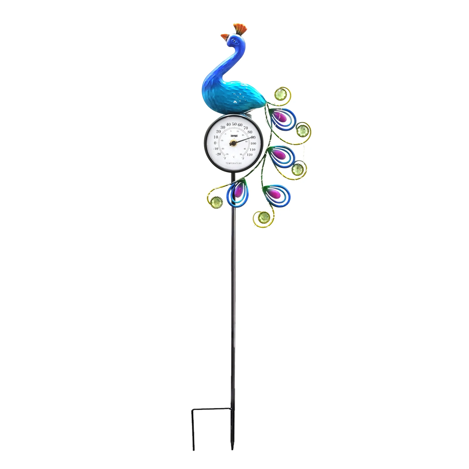 

Outdoor Thermometer With Solar Light Decorative Thermometer With Garden Stake Outside Decorative Solar Metal Stake With