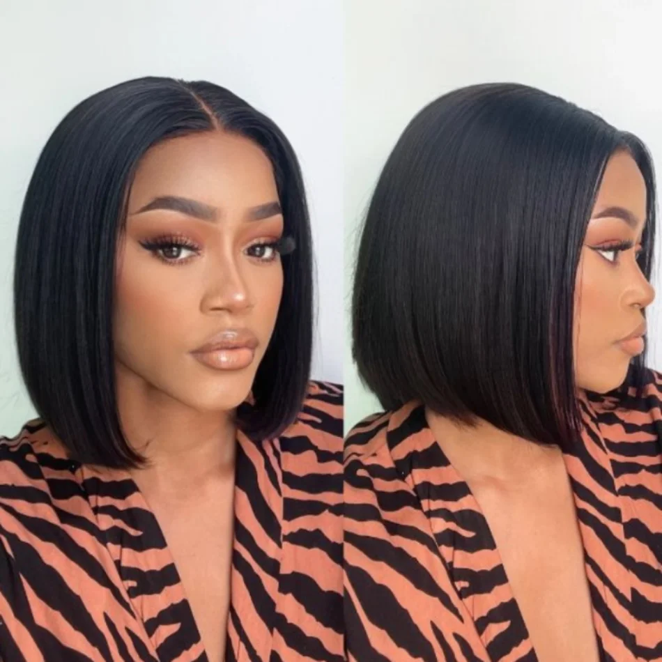 

Unice Hair Short Bob Wig Bye Bye Knots Wig 7x5 Glueless Lace Bleached Knots For Black Women Peruvian Lace closure wig