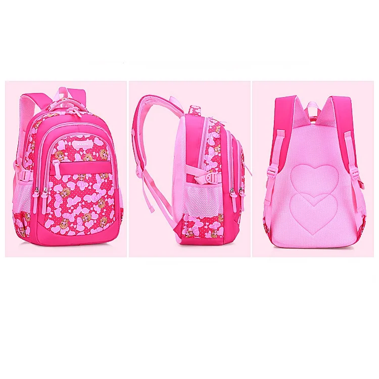 Little Girls Flower Sweet Lovely Princess Schoolbags Grade 1-6 Children Students Large Capacity Fashion Backpacks Breathable