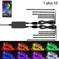led car motorcycle decorative ambient lamp flexible strip lights 5050 smd app sound control rgb waterproof moto atmosphere light