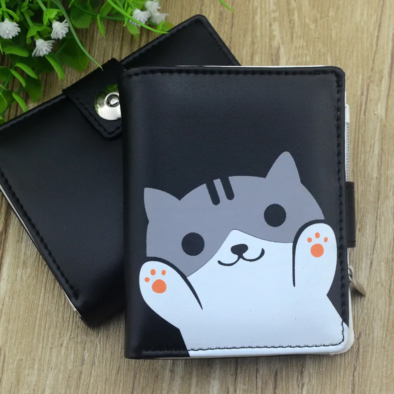 E-Mell Neko Atsume Cat backyard PU Short Wallet