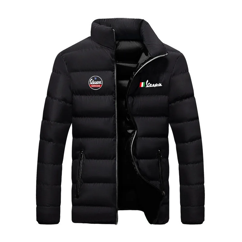 Chaqueta clásica con cremallera para hombre, ropa de algodón con logo de Vespa, estilo cálido para la nieve, a la moda, invierno