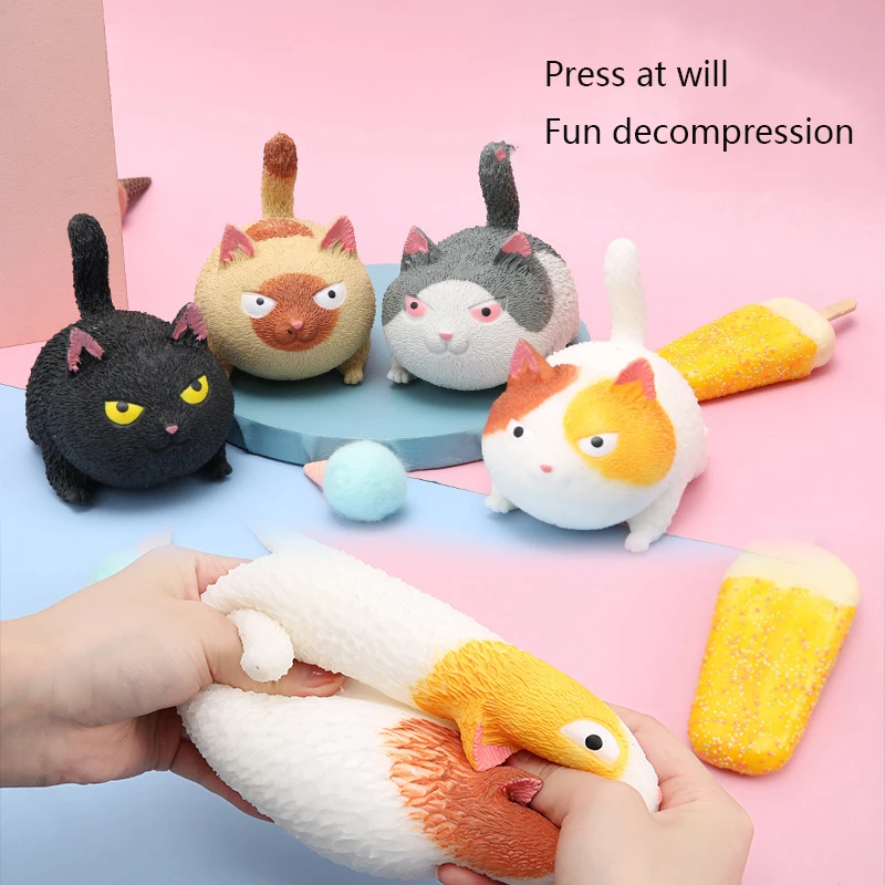 

Angry Cat Decompression Pinch Toy Simulation Soft Slow Springback Gift Children Vent Play Fun Decompression Interesting