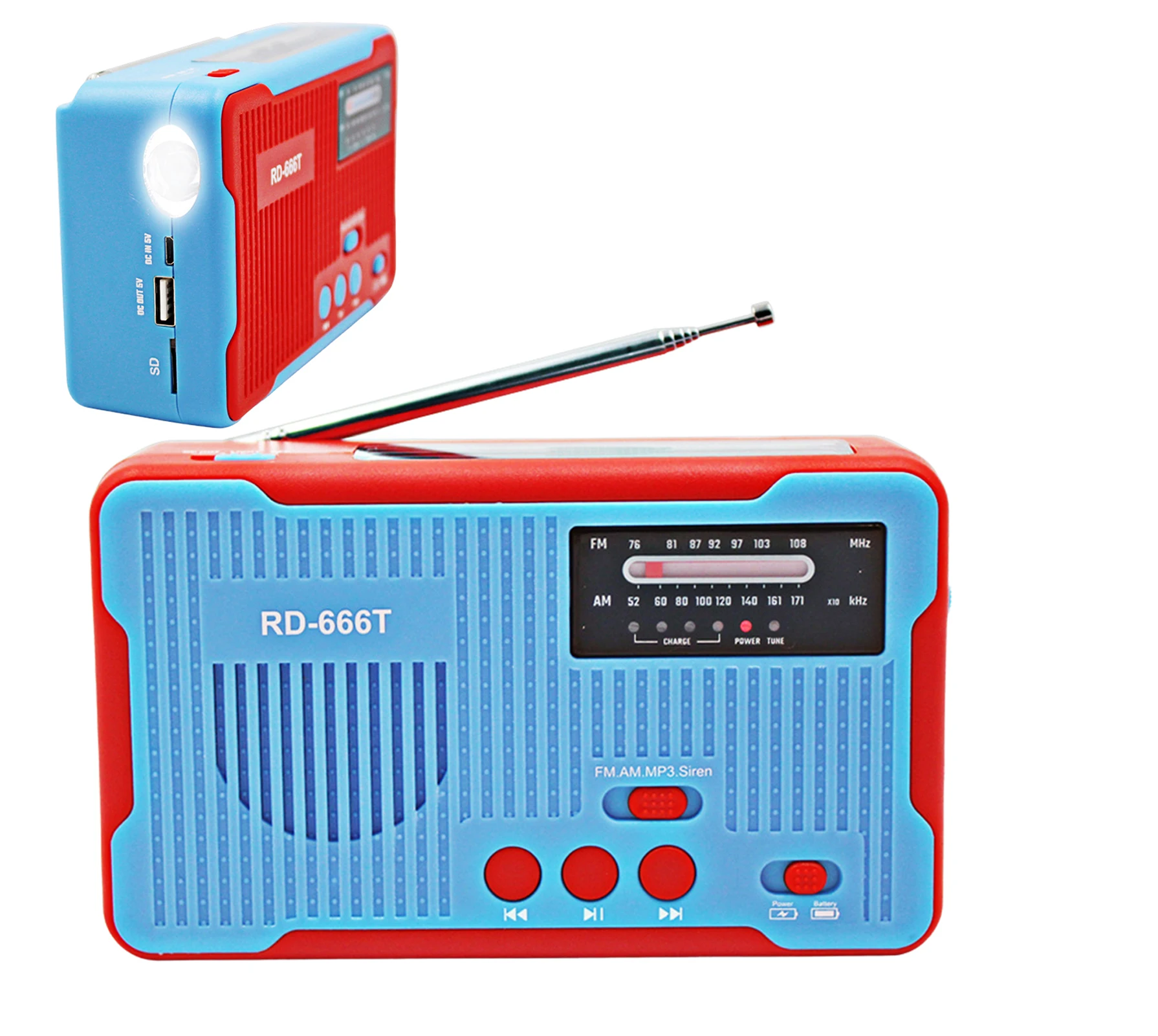 

Flashlight Emergency Radio AM/FM Weather Alert SOS Alarm Survival Gear Solar Hand Crank Radio With Power Bank Flashlight Reading