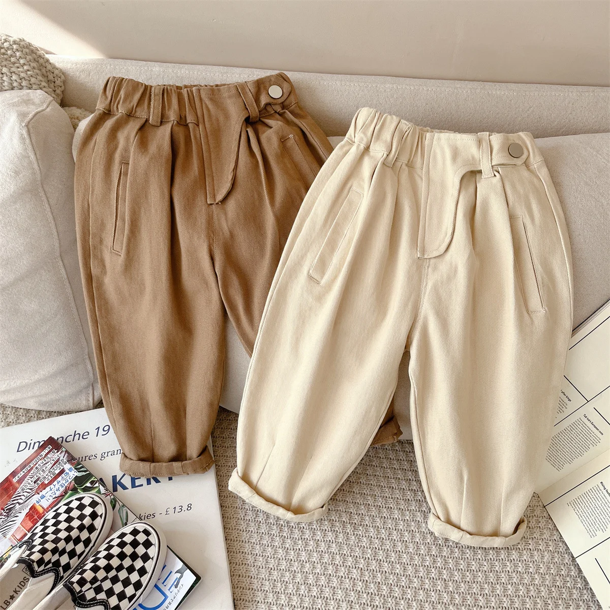 

Fashion Spring Casual Pants Korean Children Baby Boy Cotton Bottoms For Infant Loose Trousers Harem Pants Trousers Baby Clothes