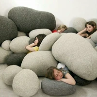 1 set of 6 pc cushion cover creative simulation pebble pillowcase plush stone sofa pillowcase home furnishing cushion no filler