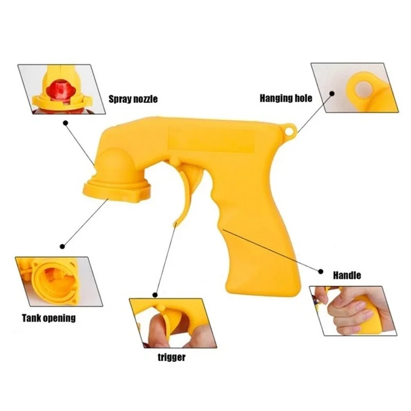 Spray Adaptor Paint Care Aerosol Spray Gun Handle with Full Grip Trigger Locking Collar Maintenance Repair Tool Car Accessories images - 6