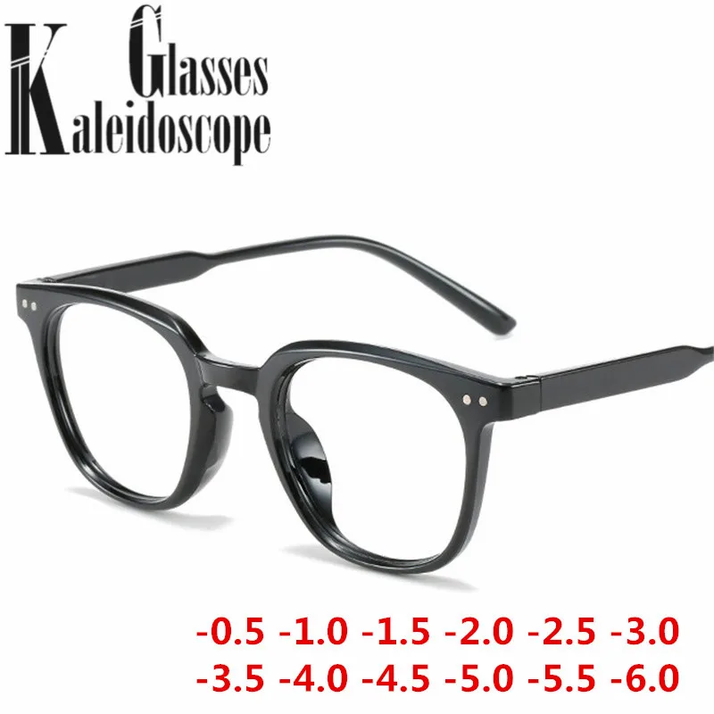 

Black Finished Myopia Glasses Women Men Anti Blue Light Prescription Glasses Optical Computer Nearsighted Diopter -0.5 -1.0 1.5