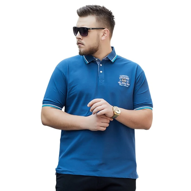 

Футболка мужская оверсайз с коротким рукавом, отложным воротником и рукавом до локтя