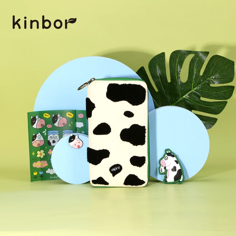 Kinbor PUPU корова еженедельная сумка на молнии набор для блокнота A6 планировщик