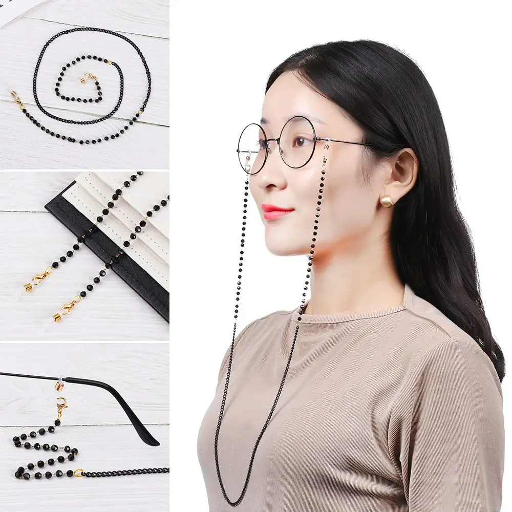 

Men Acrylic Crystal Metal Sunglass Beads Strap Cord Holder Eyeglasses Necklace Eyedress Lanyard Reading Glass Chain