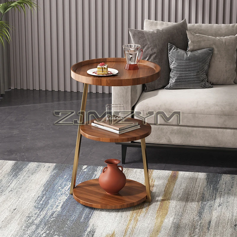 Скандинавский круглый журнальный столик для хранения вещей стол отдыха
