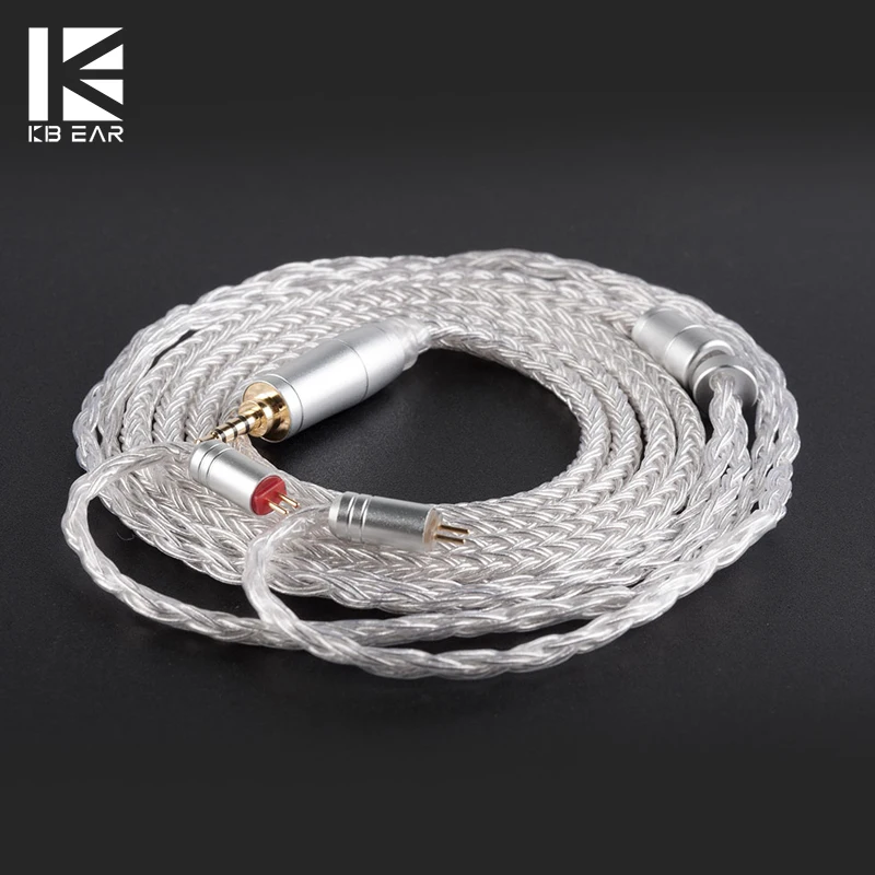 

KBEAR 16 Core Silver Plated Balanced Audio Cable MMCX/QDC/2PIN 2.5/3.5/4.4MM Headphone Plug for Blon Bl-03/01 KZ EDX KBEAR KS1