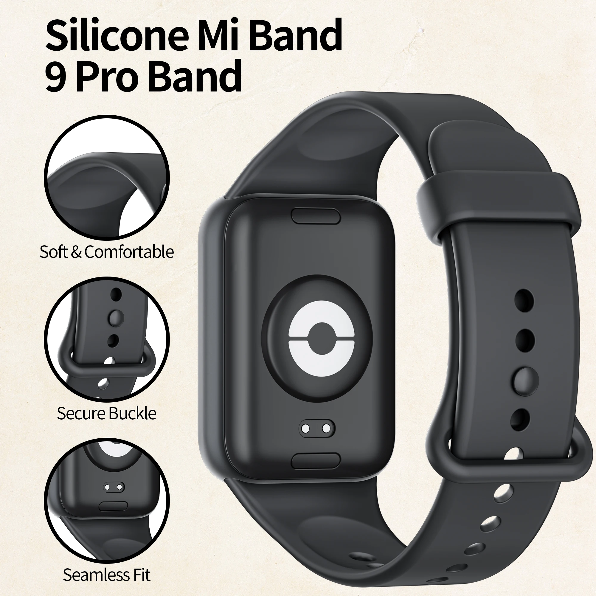 Фото Спортивный силиконовый ремешок для Xiaomi Mi Band 10 Pro/8 Pro/9 Pro, оригинальный браслет 1:1, замена ремешка для Redmi Watch 6/5/4 №2