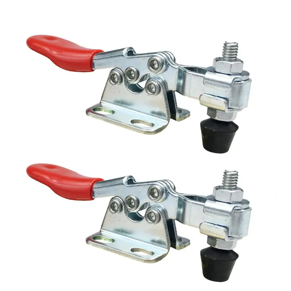 

2Pcs Durable Fixing Tools Quick Clamp with Rubber Cap Wear-resistant Horizontal Toggle Clamp Simple Operation