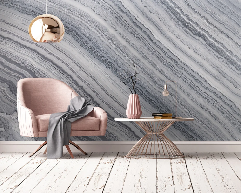 

Beibehang Custom Modern papel de parede New Bedroom Interior Living Room Grey Striped Marble Background Wallpaper papier peint