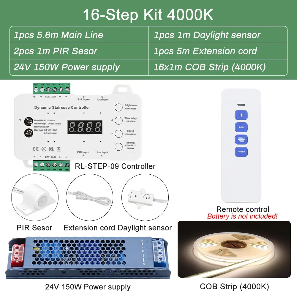 

Светодиодная лента для лестниц KLA-FCOB 16/20 ступеней