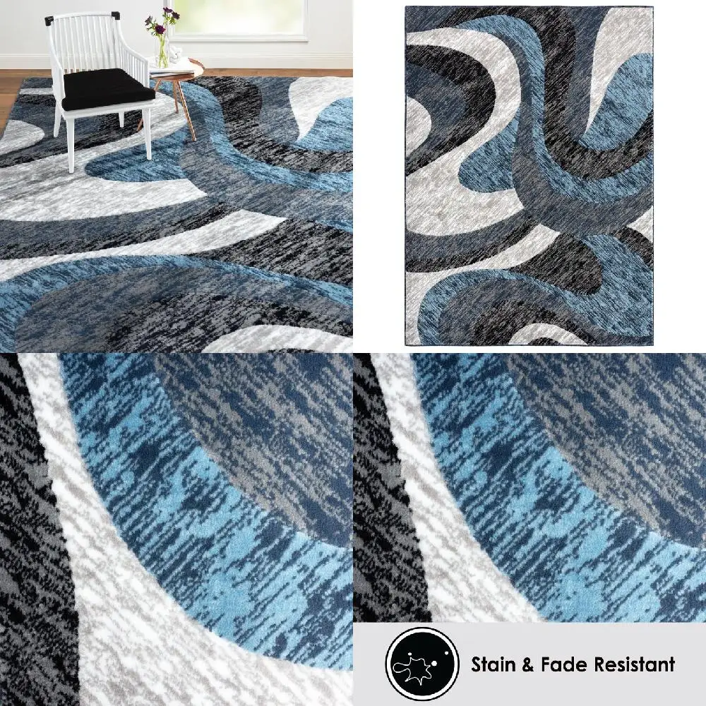 

Decor Luxurious Stylish & Elegant Mystic Blue/Gray Area Rug, 7'10"x10'2" - Perfect Complement for Any Home Decor and Adds a Touc