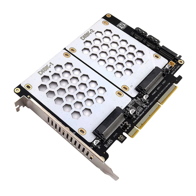 Адаптер для двух дисков U.2 двойной диск SFF8639 NVME и SATA 2 5-дюймовый жесткий PCIE4.0