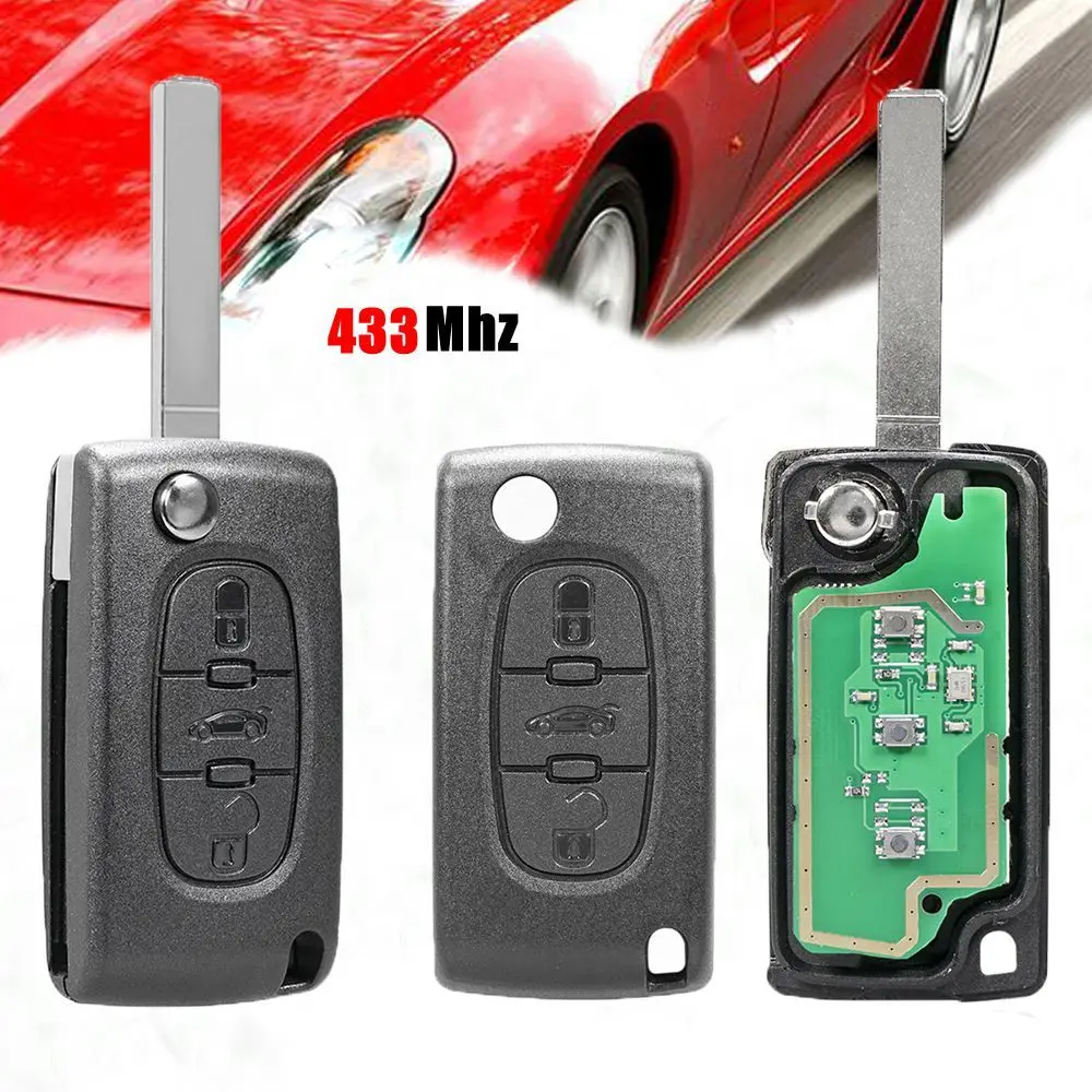 

Easy to Use 433MHz Auto Parts & Accessories Durable Keyless Remote Car Key 3 Buttons Remote Key fob