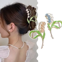 elegant tulip metal hair claw bell orchid shaped shark clip barrette alloy ponytail clip diy styling tool fairy hair accessories